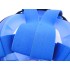 Детская панорамная маска для дайвинга и снорклинга BabySmile Black and Blue (черно-голубая, панорама 180, крепление для экшн камеры, трубка с клапаном системы "поплавок", анти-запотевание стекла)